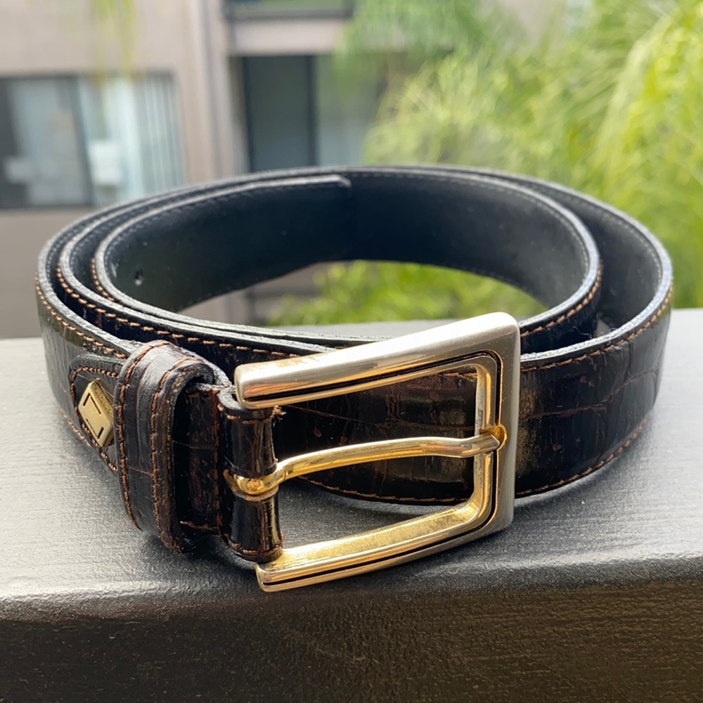 MENS MONTE CARLO VERO COCCO LIGATOR BELT MADE IN ITALY🇮🇹🐊